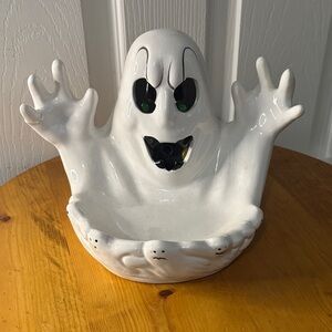 New Creations White Ghost Ceramic Candy Bowl